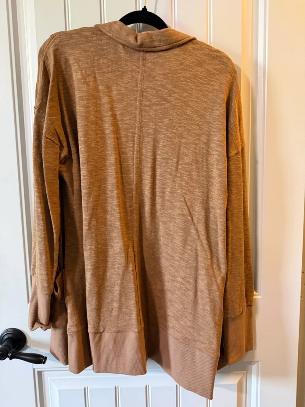 Lightweight Open Front Cardigan Jacket in Camel - Picture 5 of 5